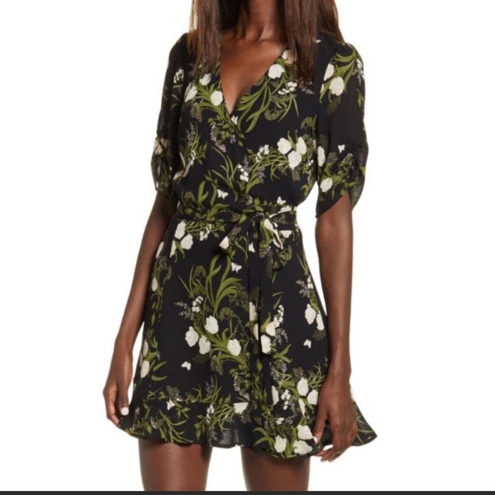 Reformation Monica floral wrap dress